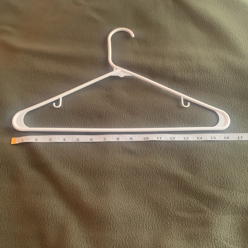 EUC white plastic tube hangers. Set of 15. Size approximately 16 1/2” x 9 3/4” - Picture 3 of 9